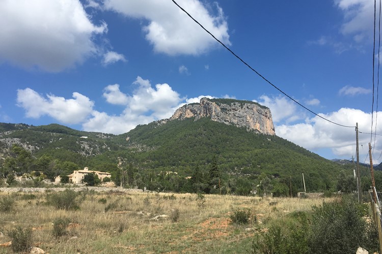 skalá s hradem Alaró na vrcholu