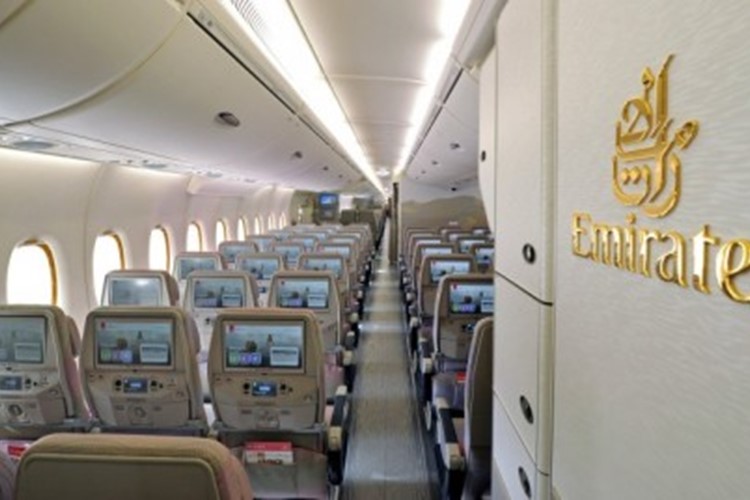 Interier letounu Airbus A380 společnosti Emirates